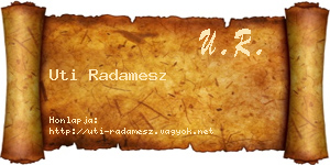 Uti Radamesz névjegykártya